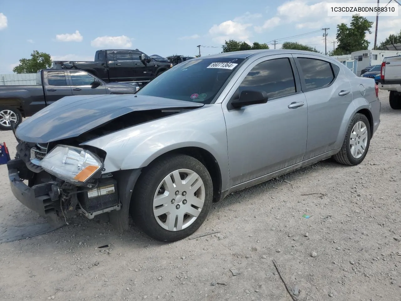 2013 Dodge Avenger Se VIN: 1C3CDZAB0DN588310 Lot: 66071364