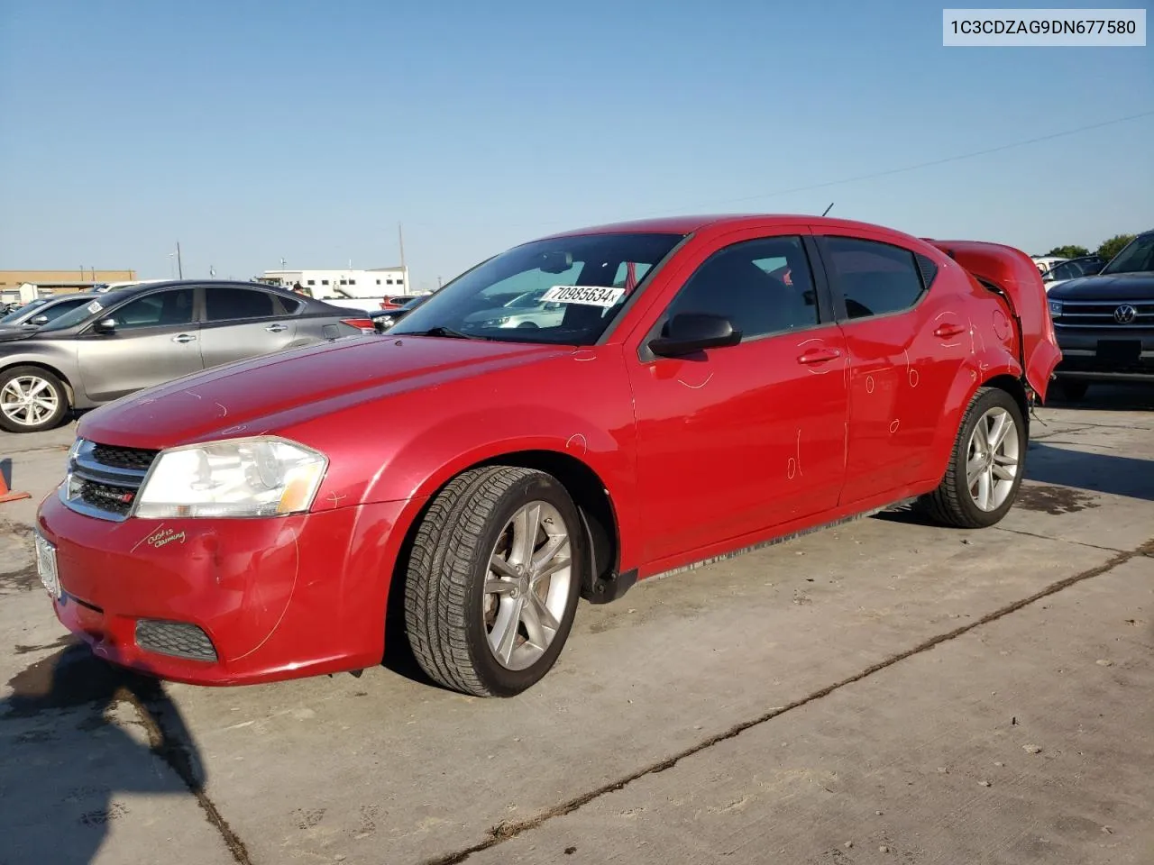 2013 Dodge Avenger Se VIN: 1C3CDZAG9DN677580 Lot: 70985634