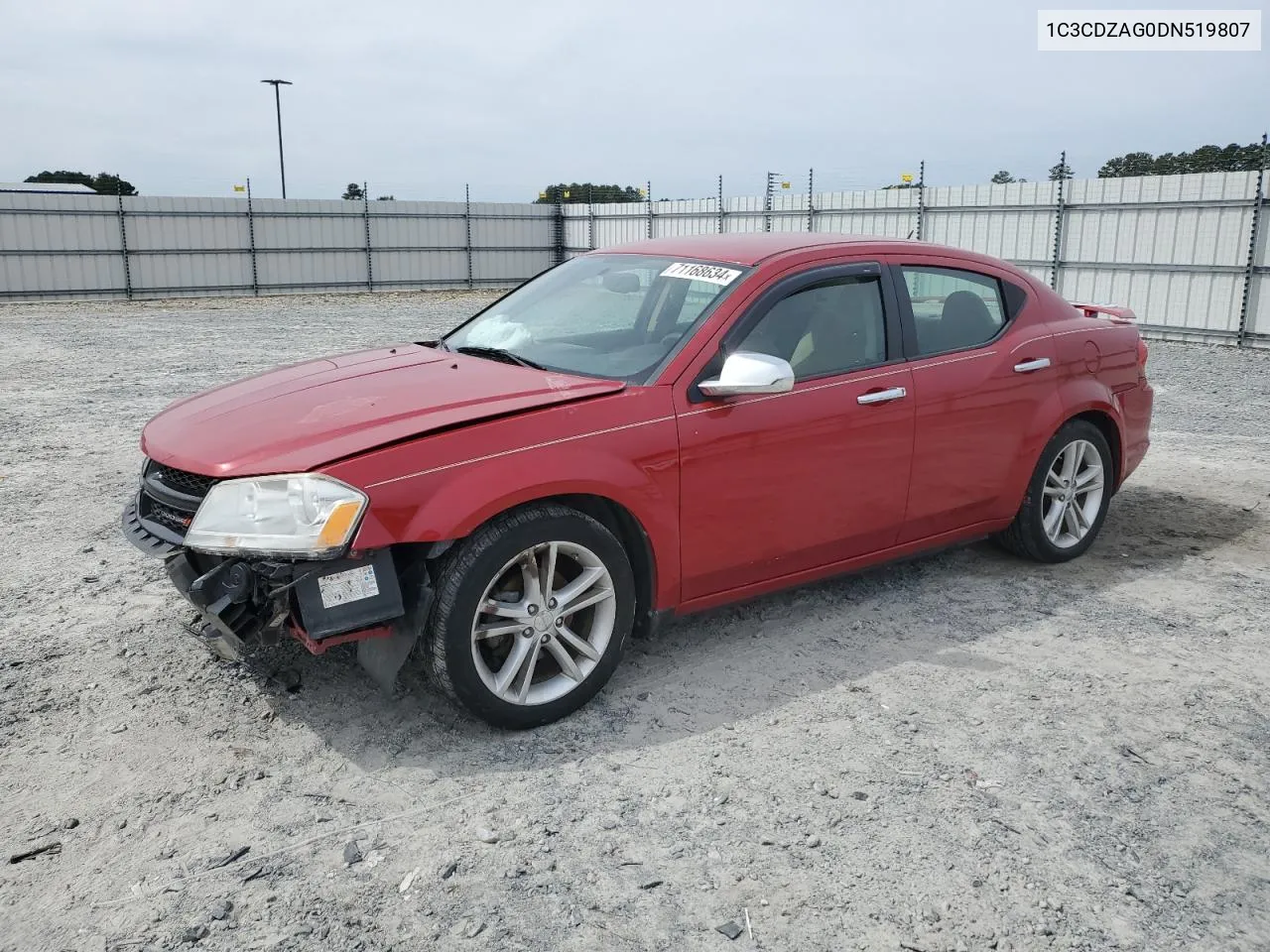 2013 Dodge Avenger Se VIN: 1C3CDZAG0DN519807 Lot: 71168634