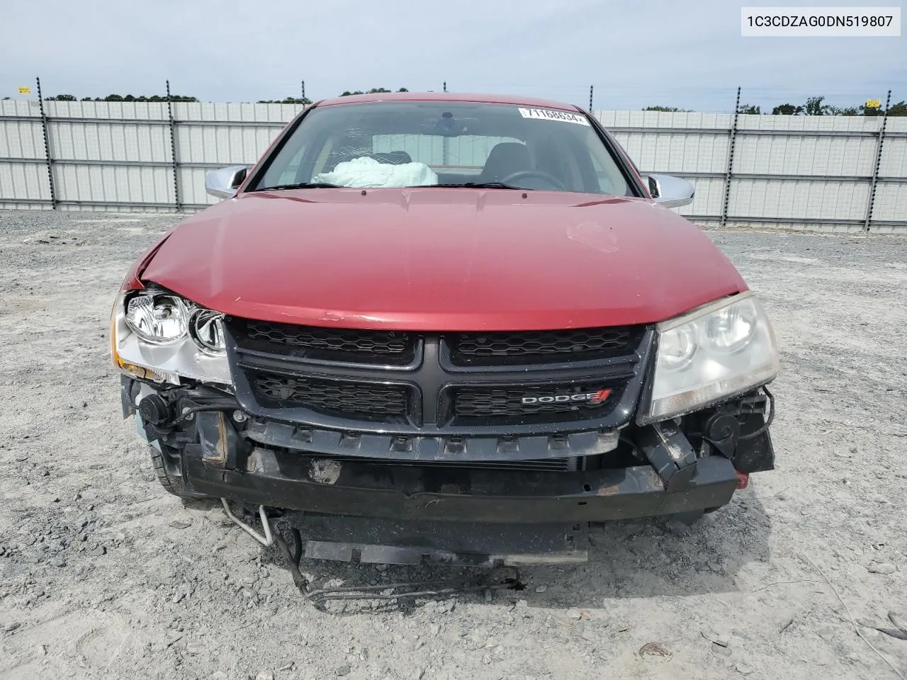 2013 Dodge Avenger Se VIN: 1C3CDZAG0DN519807 Lot: 71168634