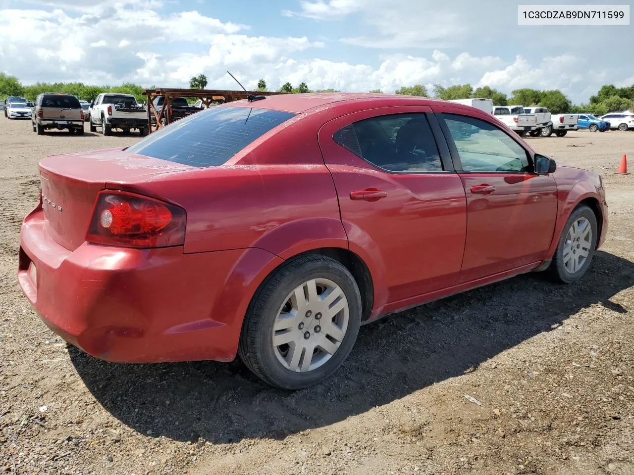 2013 Dodge Avenger Se VIN: 1C3CDZAB9DN711599 Lot: 71982244