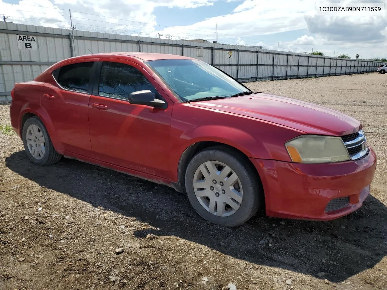 2013 Dodge Avenger Se VIN: 1C3CDZAB9DN711599 Lot: 71982244