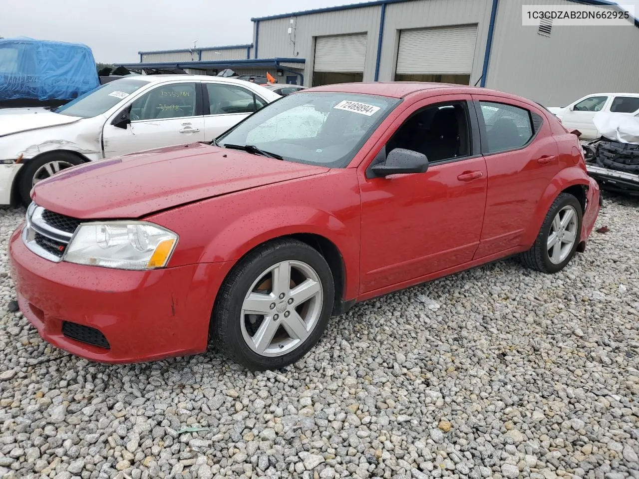 2013 Dodge Avenger Se VIN: 1C3CDZAB2DN662925 Lot: 72469894