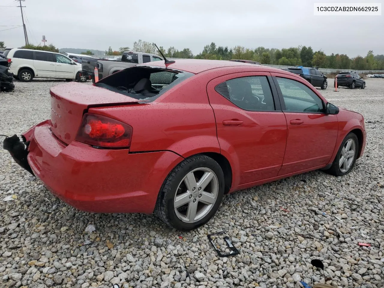 2013 Dodge Avenger Se VIN: 1C3CDZAB2DN662925 Lot: 72469894