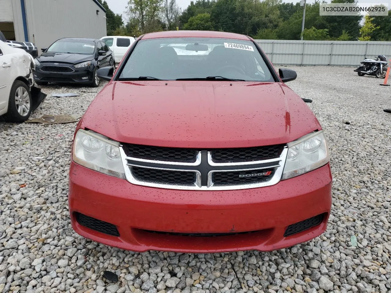 2013 Dodge Avenger Se VIN: 1C3CDZAB2DN662925 Lot: 72469894