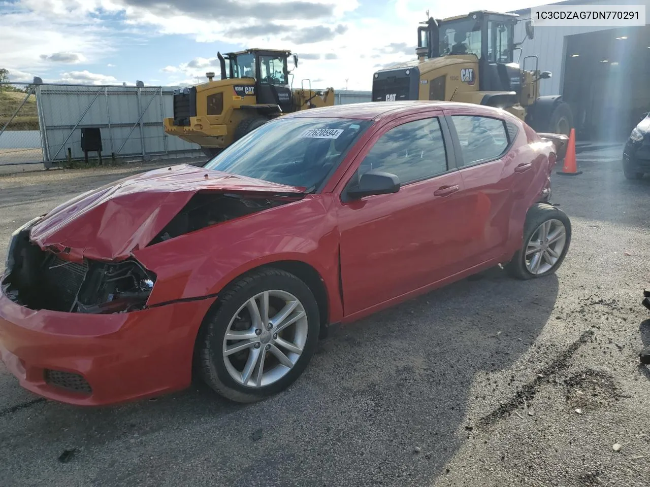 2013 Dodge Avenger Se VIN: 1C3CDZAG7DN770291 Lot: 72620594