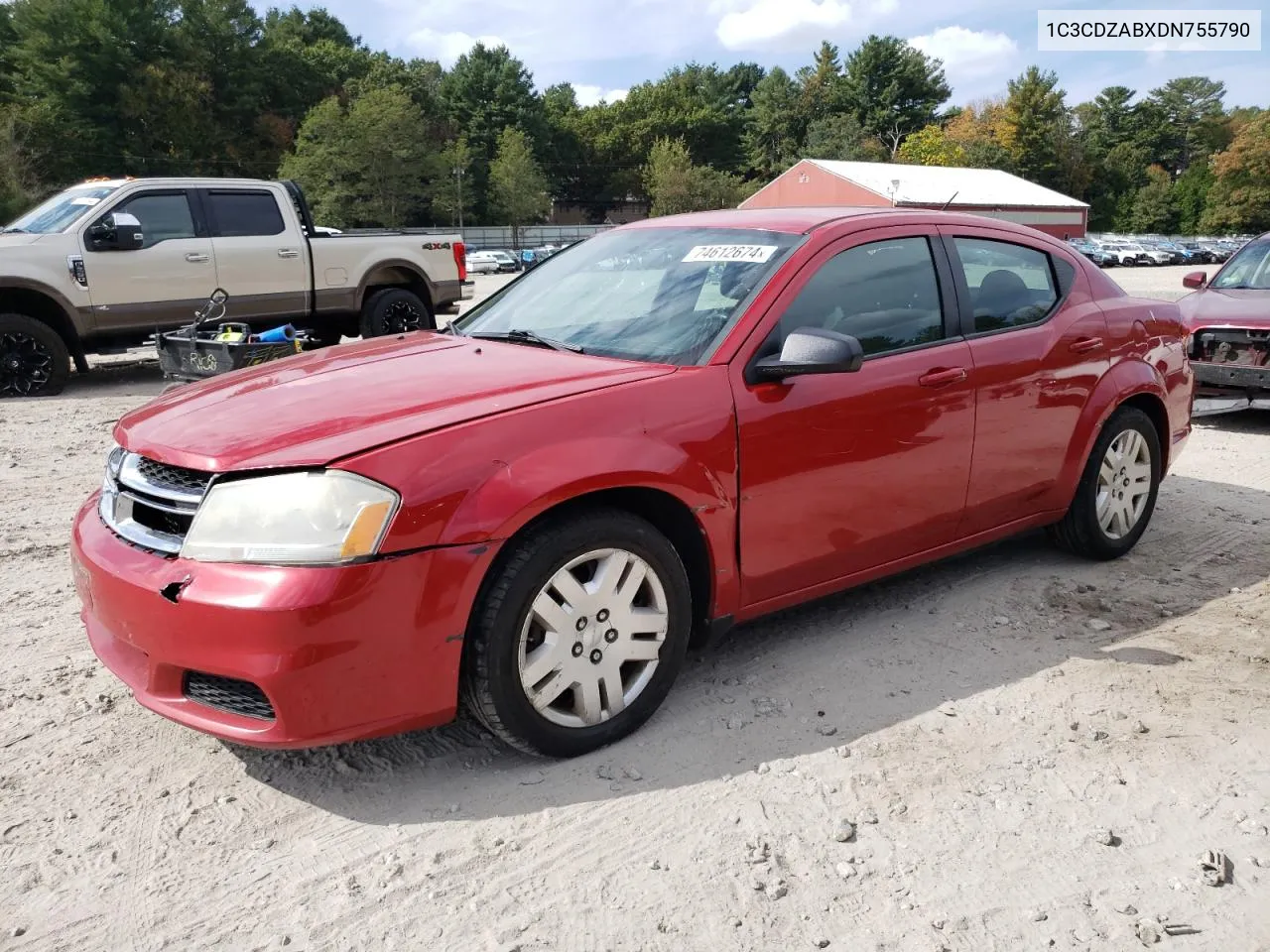 2013 Dodge Avenger Se VIN: 1C3CDZABXDN755790 Lot: 74612674