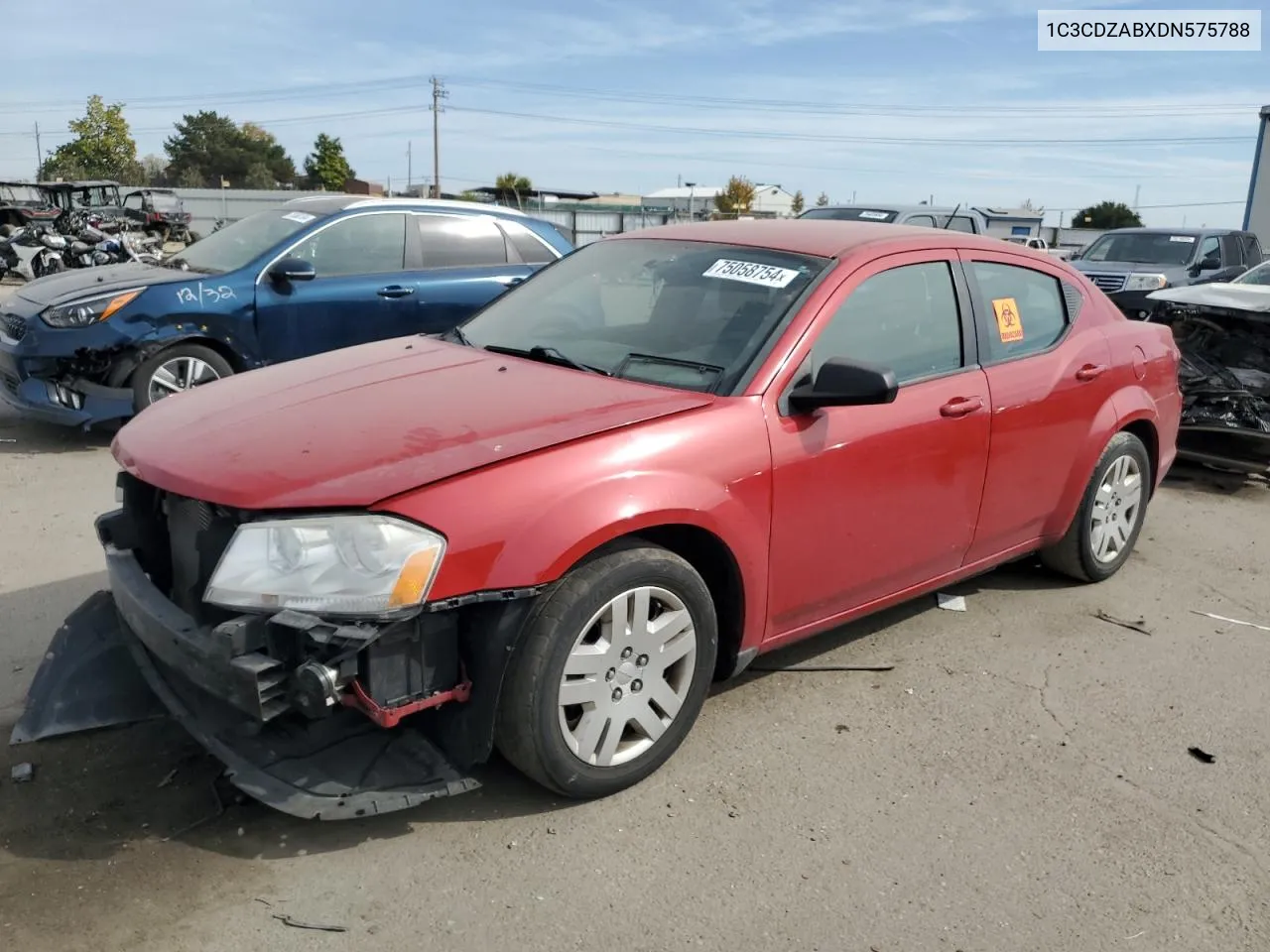 2013 Dodge Avenger Se VIN: 1C3CDZABXDN575788 Lot: 75058754