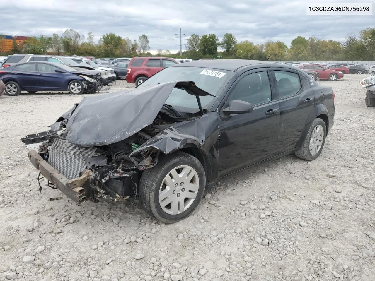 2013 Dodge Avenger Se VIN: 1C3CDZAG6DN756298 Lot: 75671154