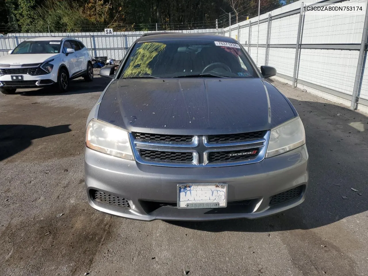 2013 Dodge Avenger Se VIN: 1C3CDZAB0DN753174 Lot: 76371234