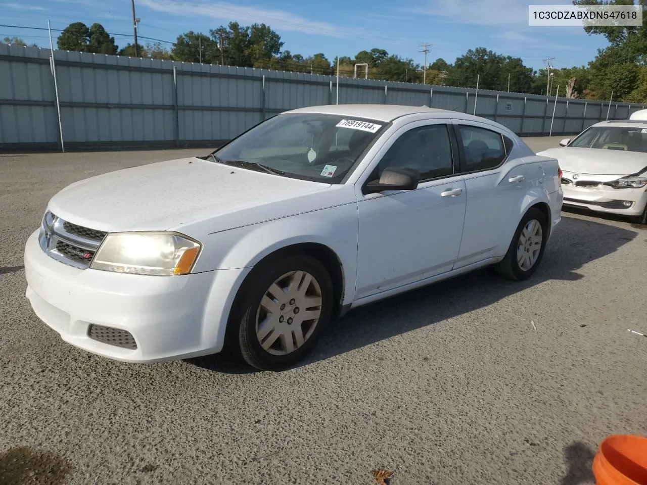 2013 Dodge Avenger Se VIN: 1C3CDZABXDN547618 Lot: 76919144