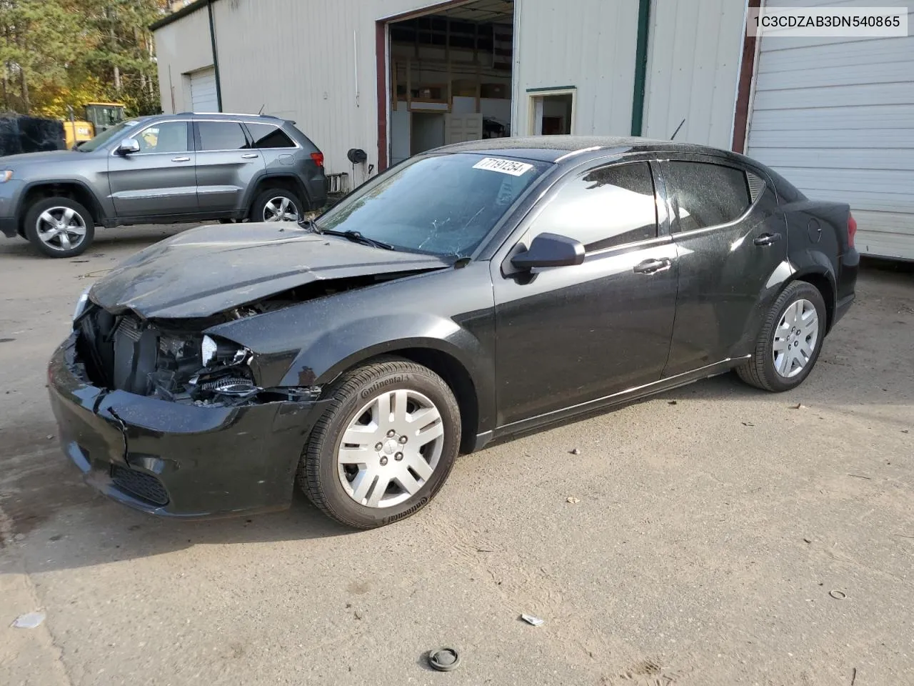 2013 Dodge Avenger Se VIN: 1C3CDZAB3DN540865 Lot: 77191254