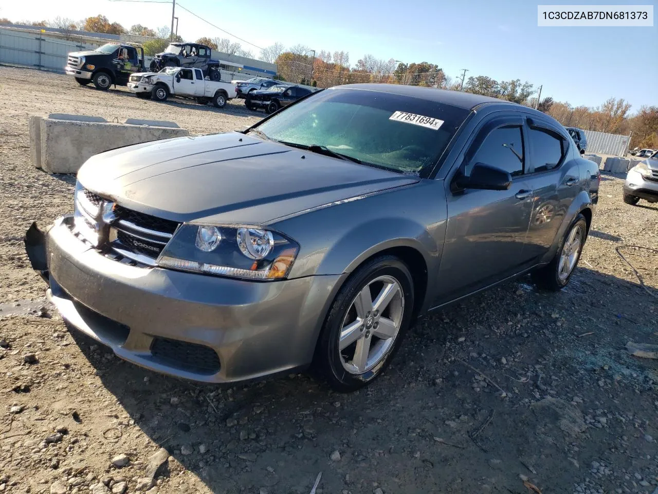 2013 Dodge Avenger Se VIN: 1C3CDZAB7DN681373 Lot: 77831694