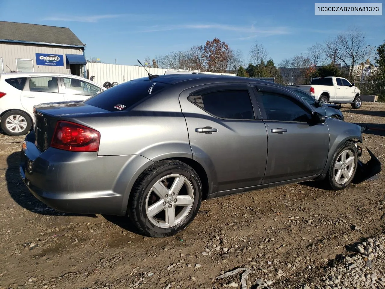 2013 Dodge Avenger Se VIN: 1C3CDZAB7DN681373 Lot: 77831694