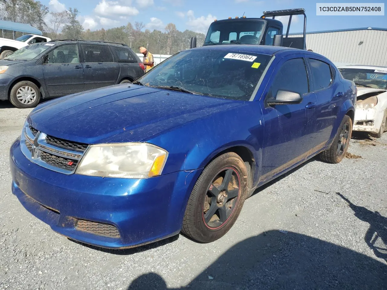 2013 Dodge Avenger Se VIN: 1C3CDZAB5DN752408 Lot: 78716964