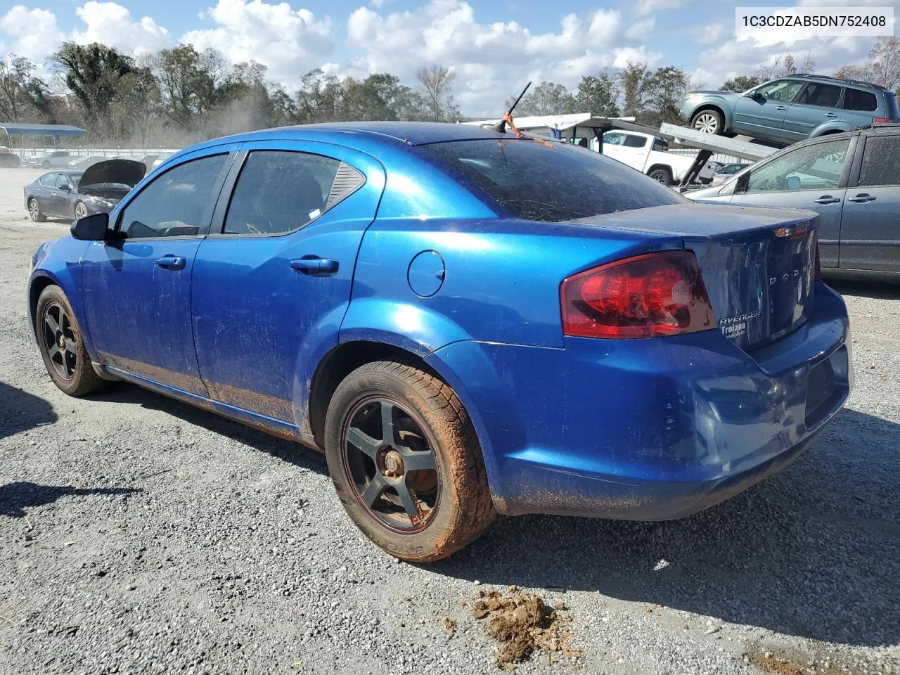 2013 Dodge Avenger Se VIN: 1C3CDZAB5DN752408 Lot: 78716964