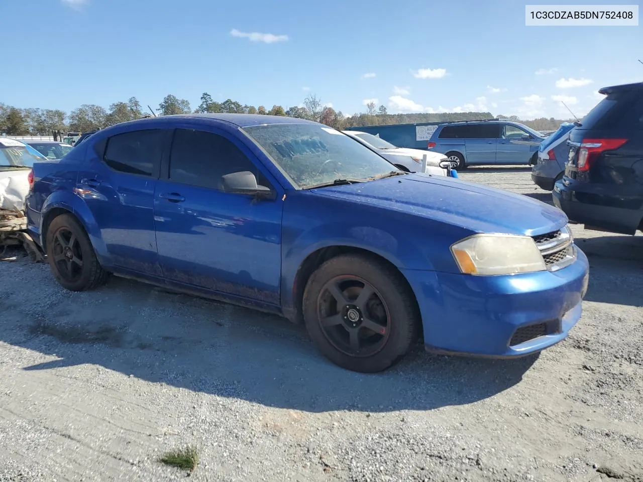 2013 Dodge Avenger Se VIN: 1C3CDZAB5DN752408 Lot: 78716964