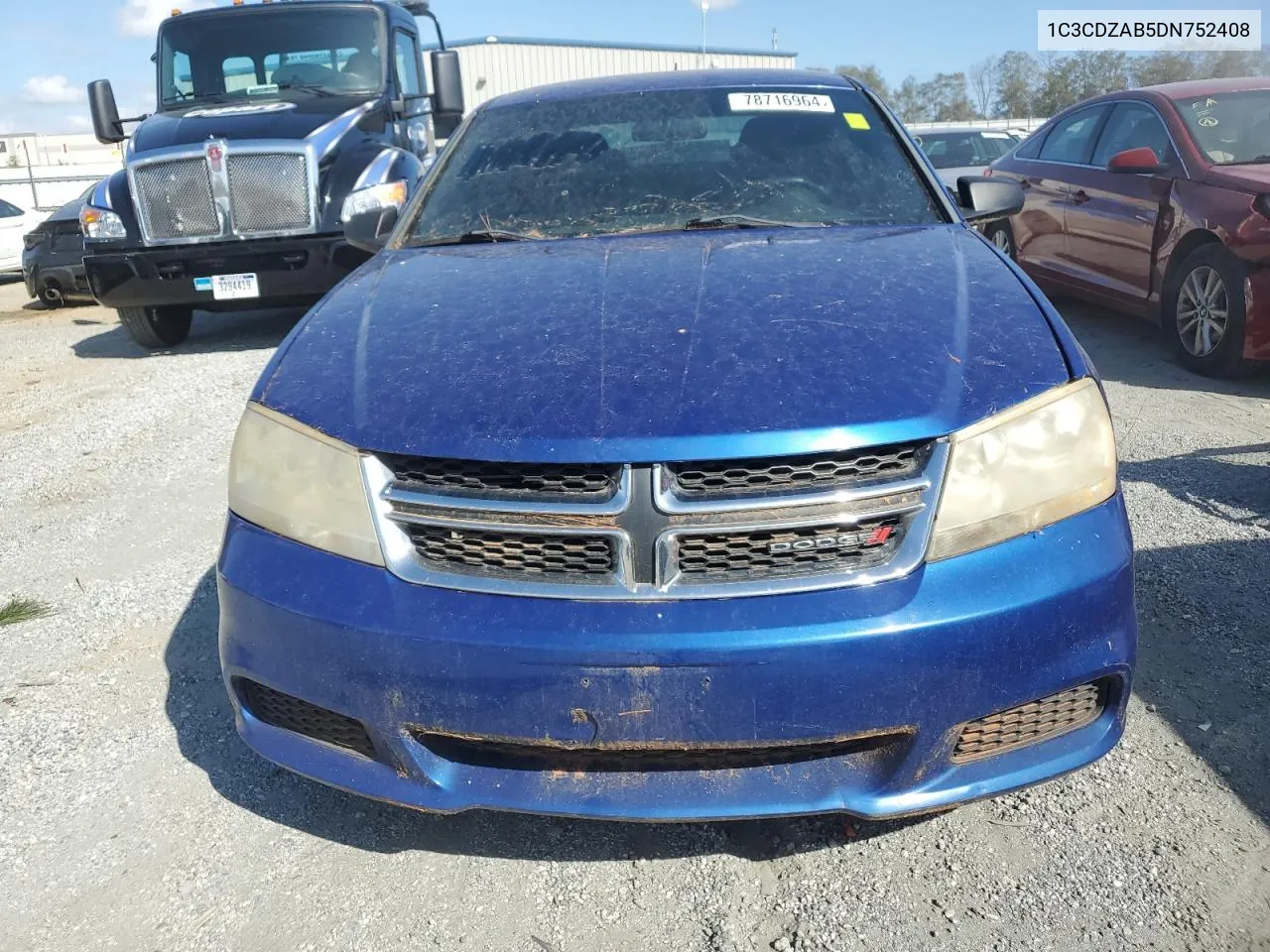 2013 Dodge Avenger Se VIN: 1C3CDZAB5DN752408 Lot: 78716964