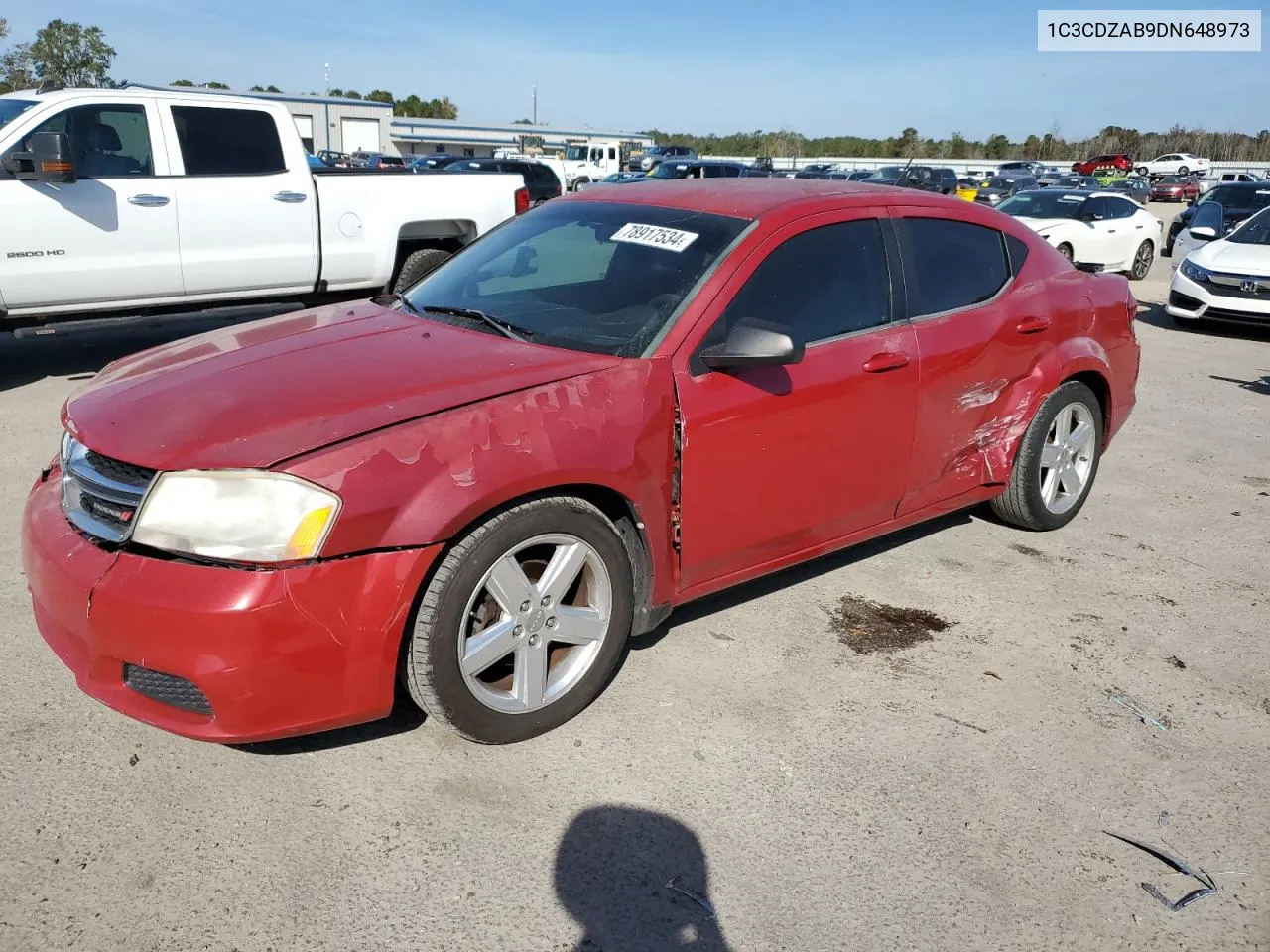 2013 Dodge Avenger Se VIN: 1C3CDZAB9DN648973 Lot: 78917534