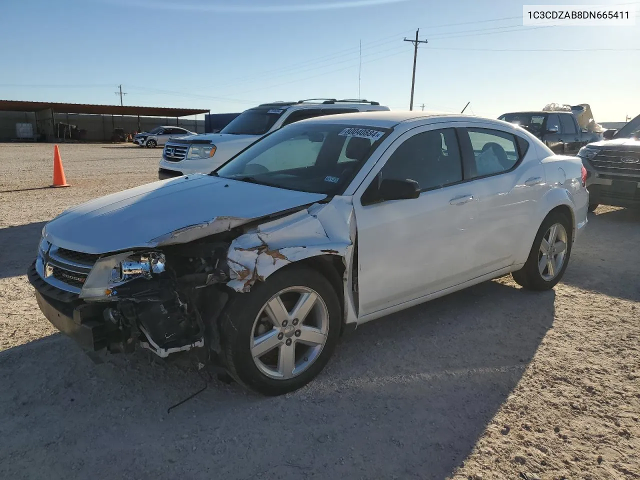 2013 Dodge Avenger Se VIN: 1C3CDZAB8DN665411 Lot: 80040884