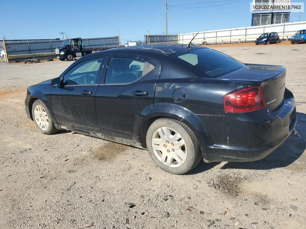 2014 Dodge Avenger Se VIN: 1C3CDZAB8EN187962 Lot: 55643534