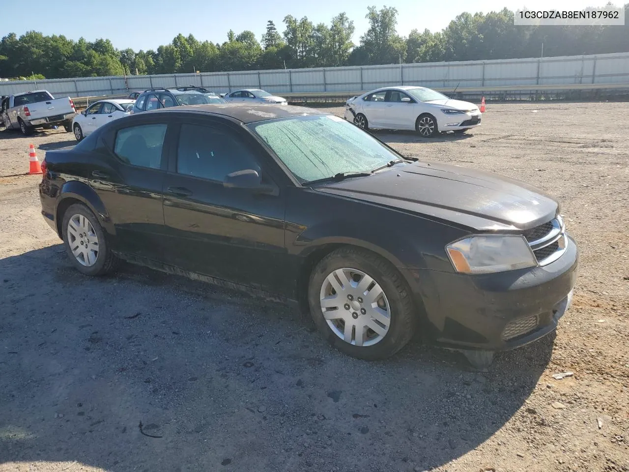 2014 Dodge Avenger Se VIN: 1C3CDZAB8EN187962 Lot: 55643534