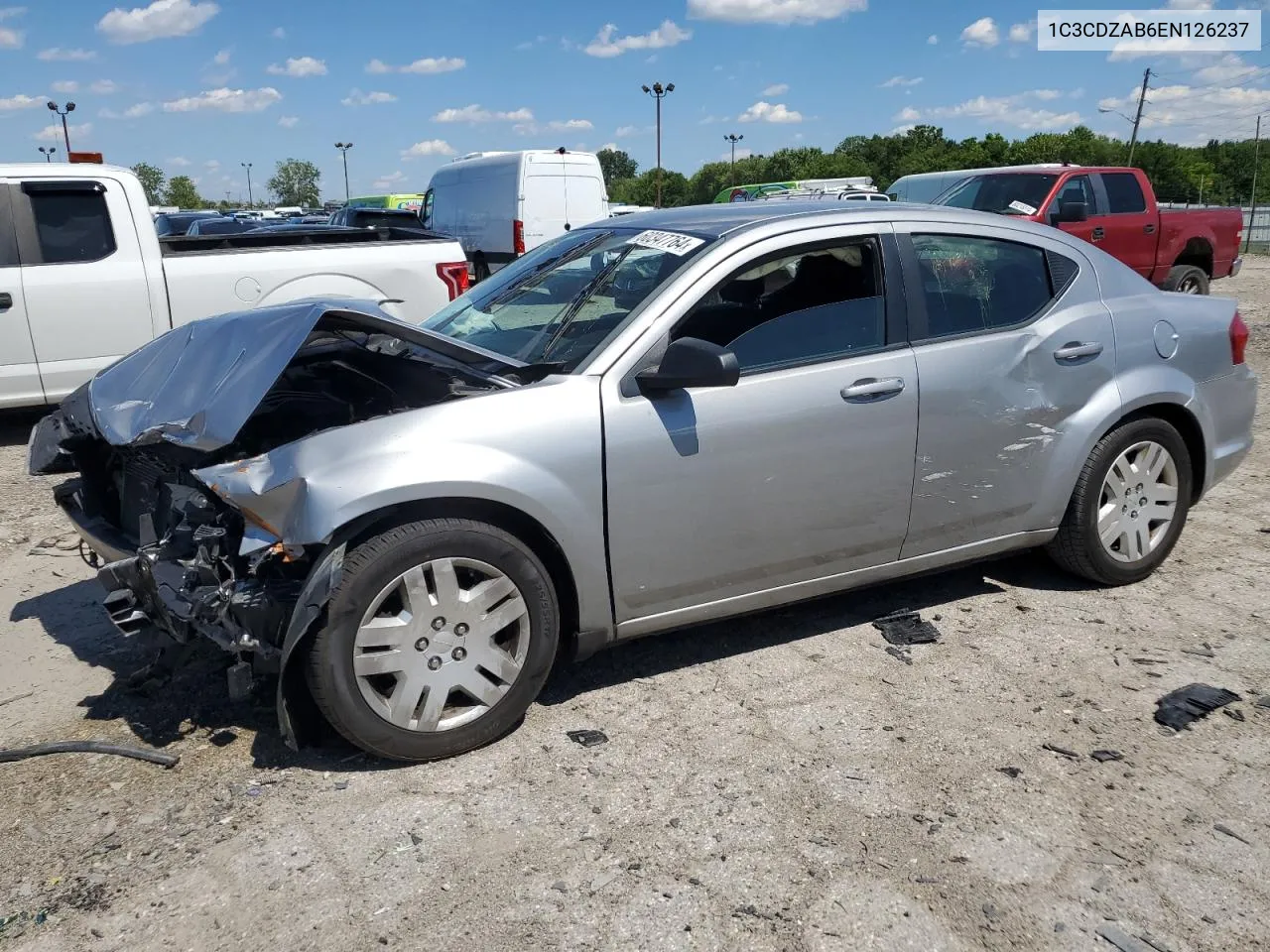 2014 Dodge Avenger Se VIN: 1C3CDZAB6EN126237 Lot: 60347764