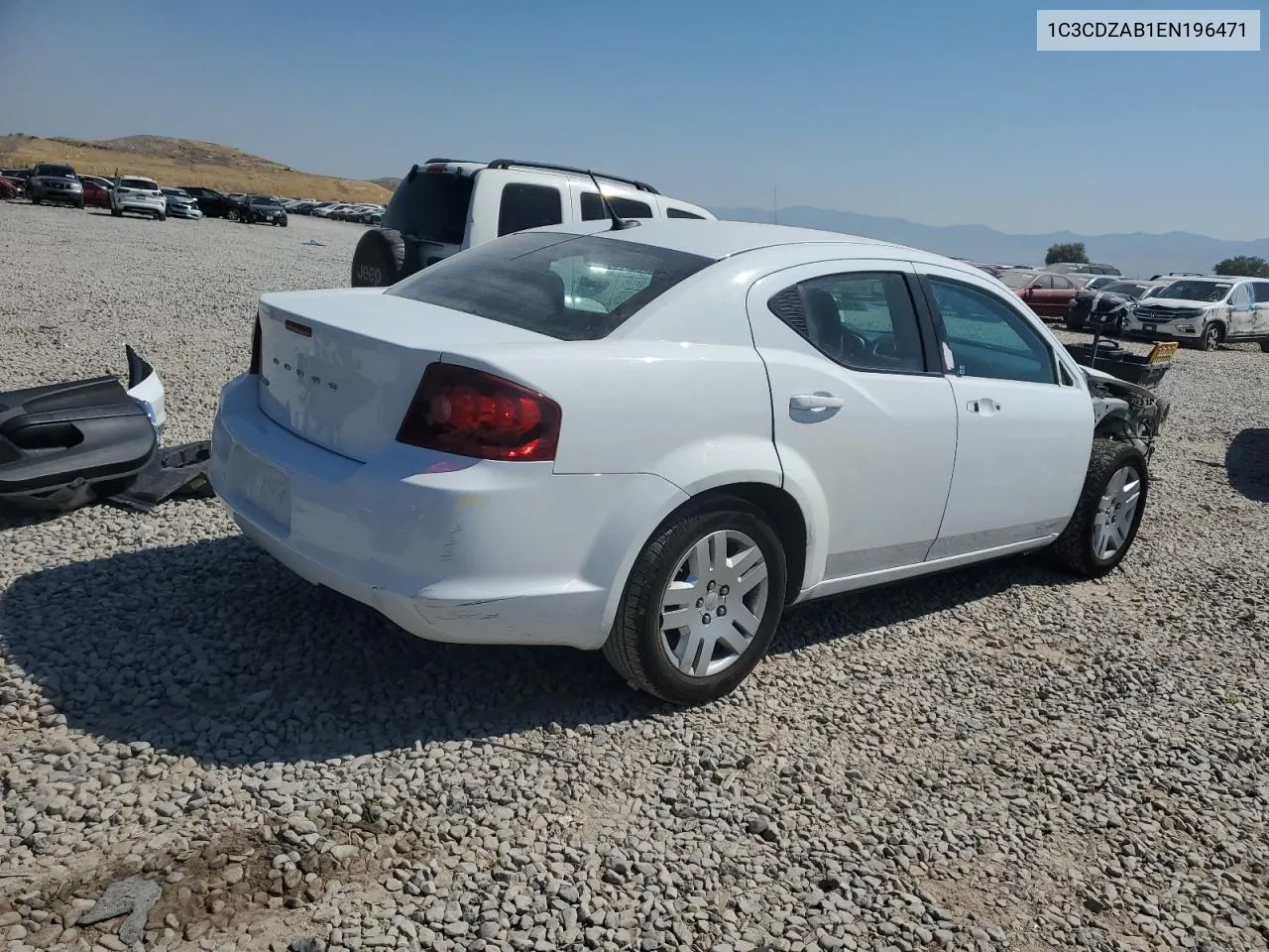 2014 Dodge Avenger Se VIN: 1C3CDZAB1EN196471 Lot: 61919454