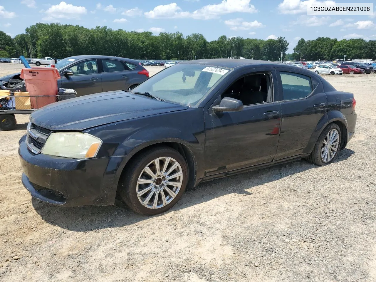 2014 Dodge Avenger Se VIN: 1C3CDZAB0EN221098 Lot: 62563084