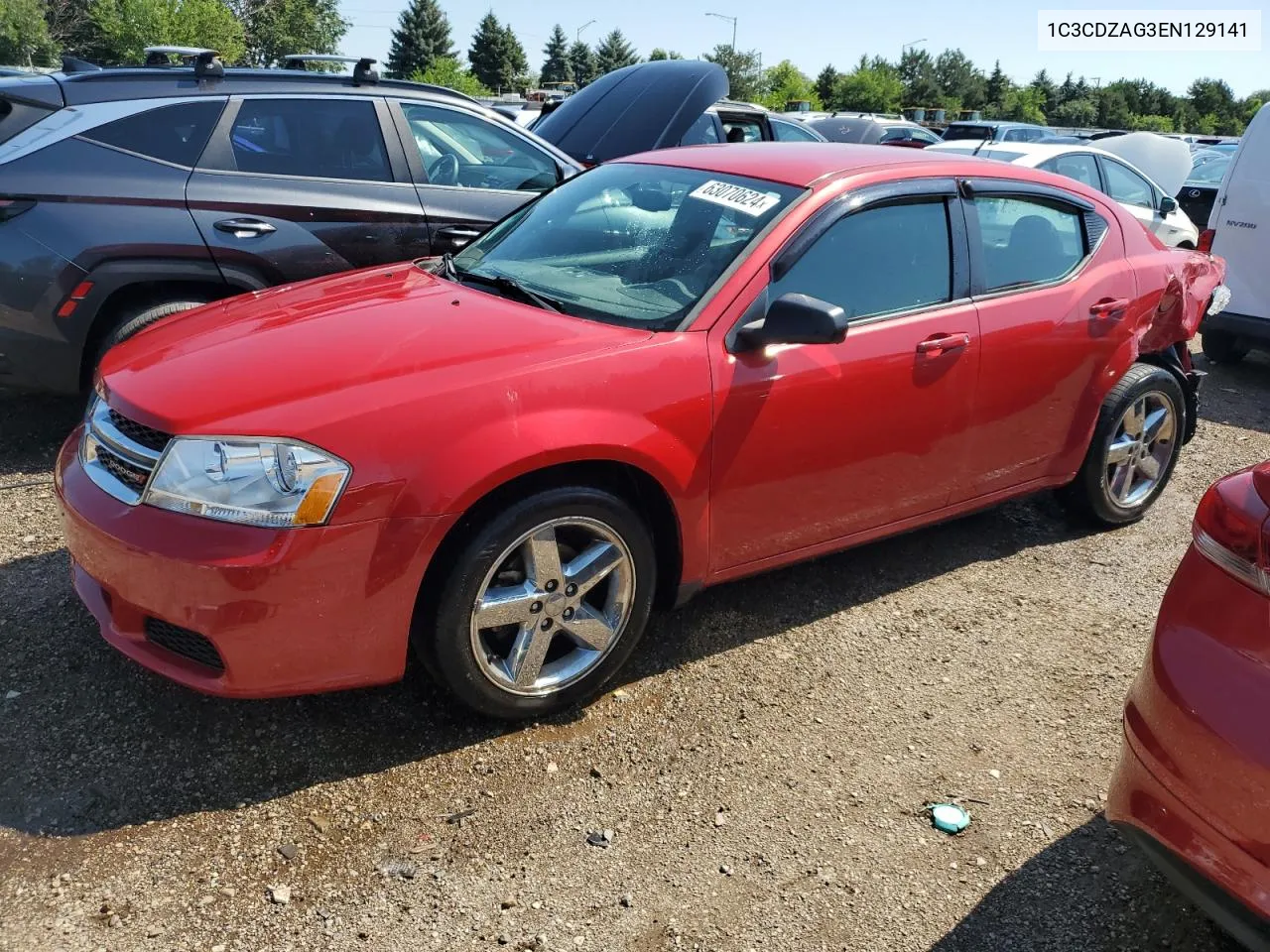 2014 Dodge Avenger Se VIN: 1C3CDZAG3EN129141 Lot: 63070624