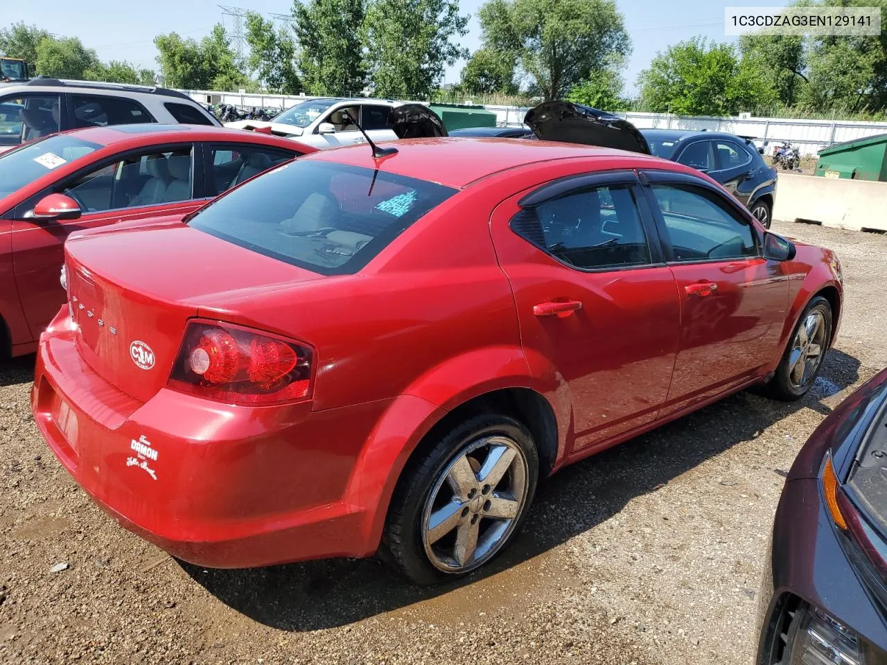 2014 Dodge Avenger Se VIN: 1C3CDZAG3EN129141 Lot: 63070624