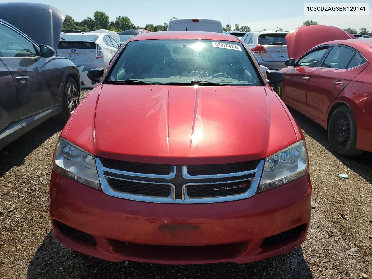 2014 Dodge Avenger Se VIN: 1C3CDZAG3EN129141 Lot: 63070624