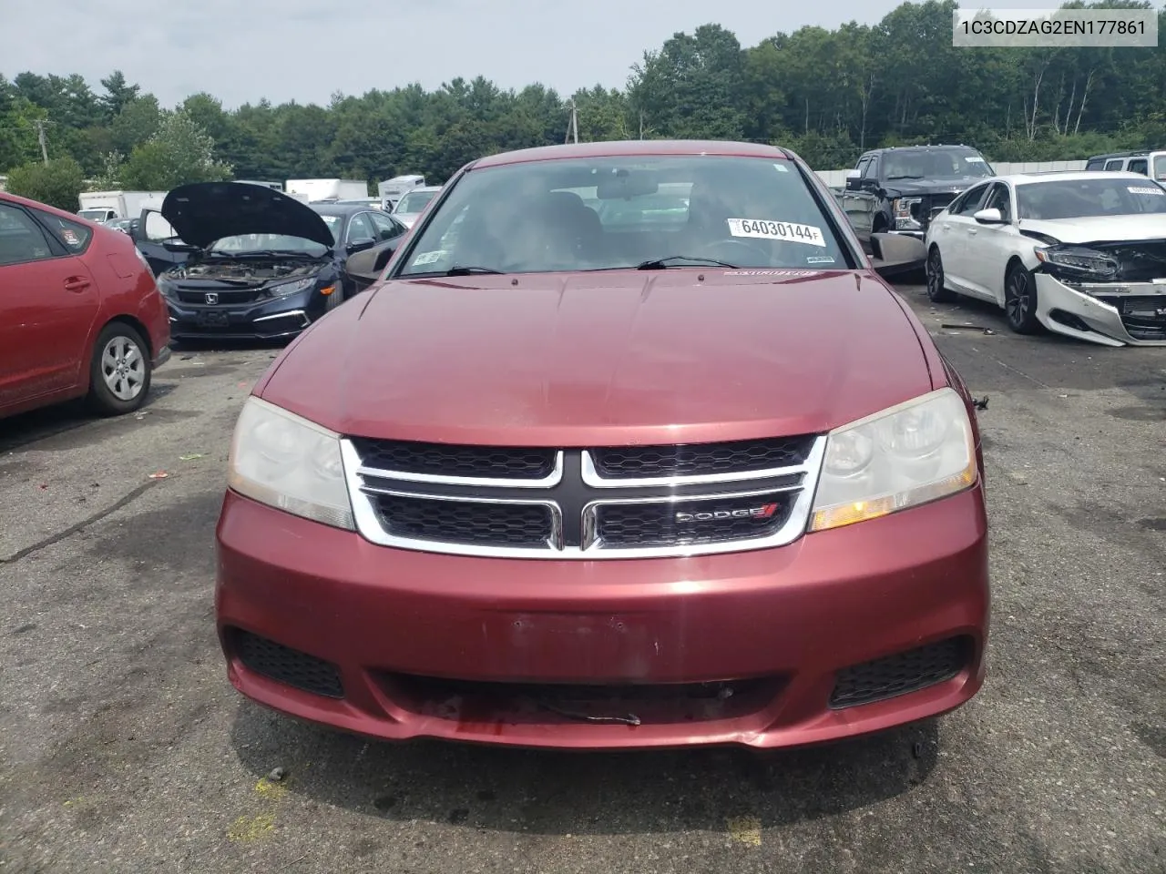 2014 Dodge Avenger Se VIN: 1C3CDZAG2EN177861 Lot: 64030144