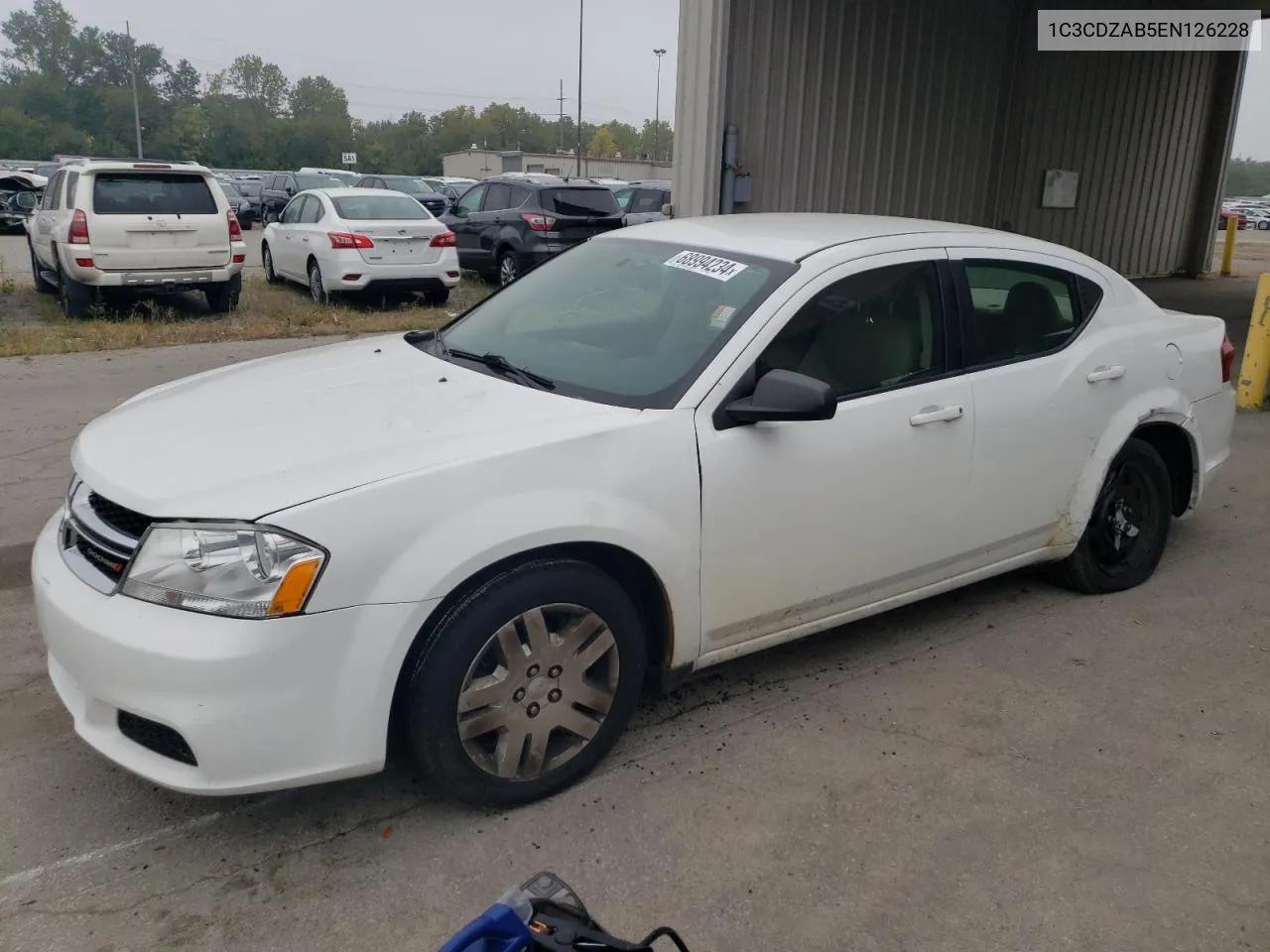 2014 Dodge Avenger Se VIN: 1C3CDZAB5EN126228 Lot: 68994234