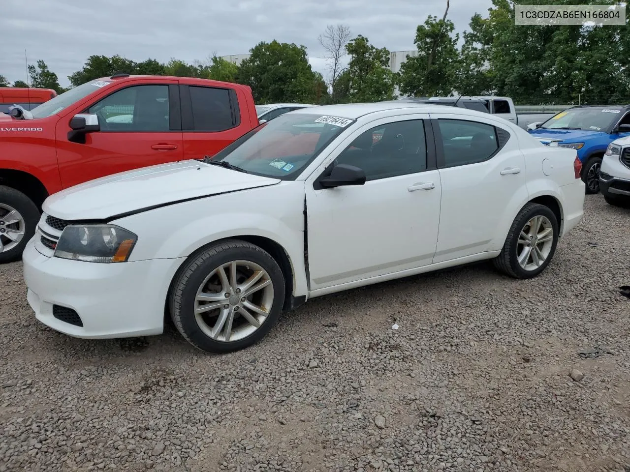 2014 Dodge Avenger Se VIN: 1C3CDZAB6EN166804 Lot: 69216414