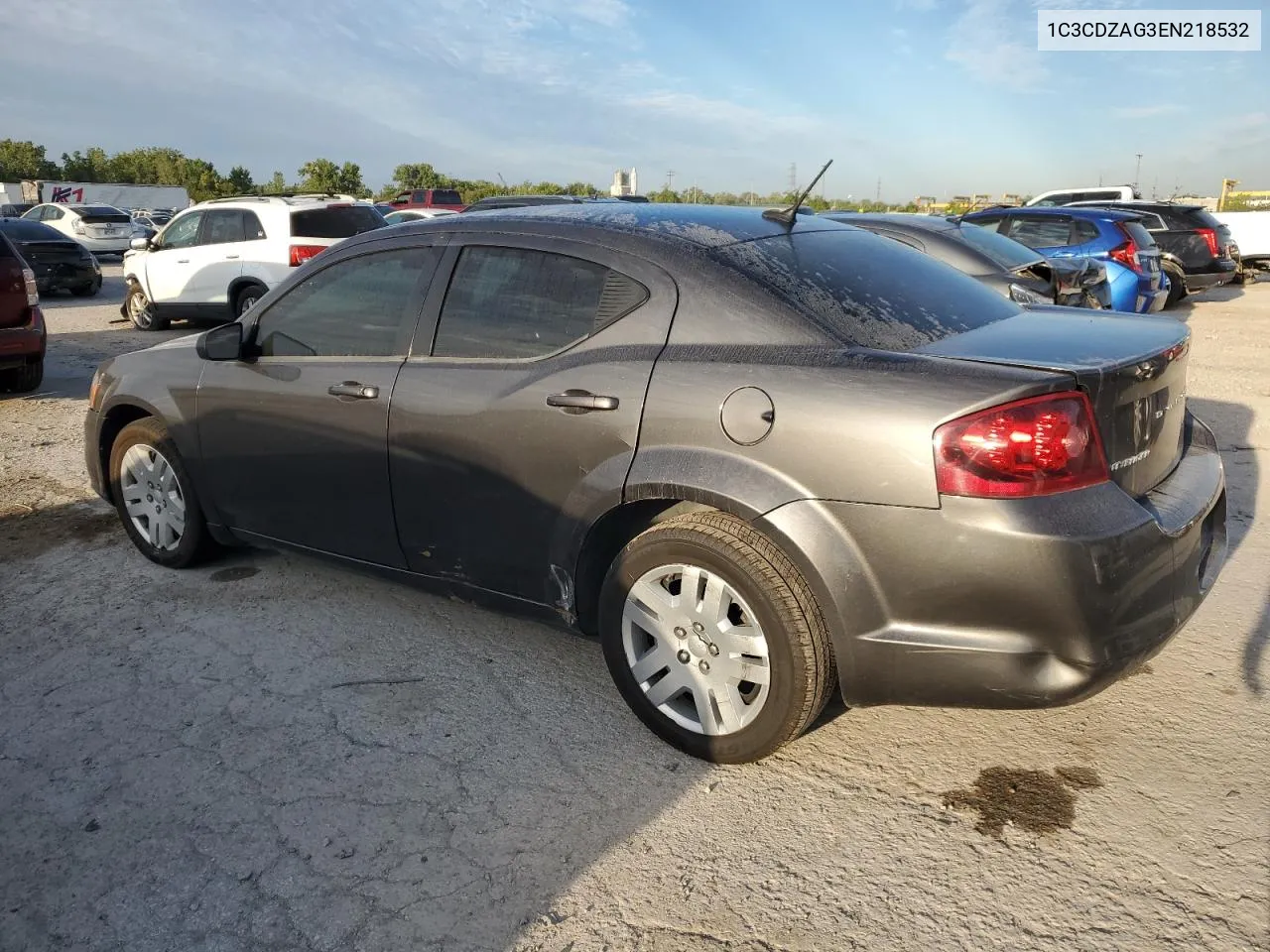 2014 Dodge Avenger Se VIN: 1C3CDZAG3EN218532 Lot: 69637164