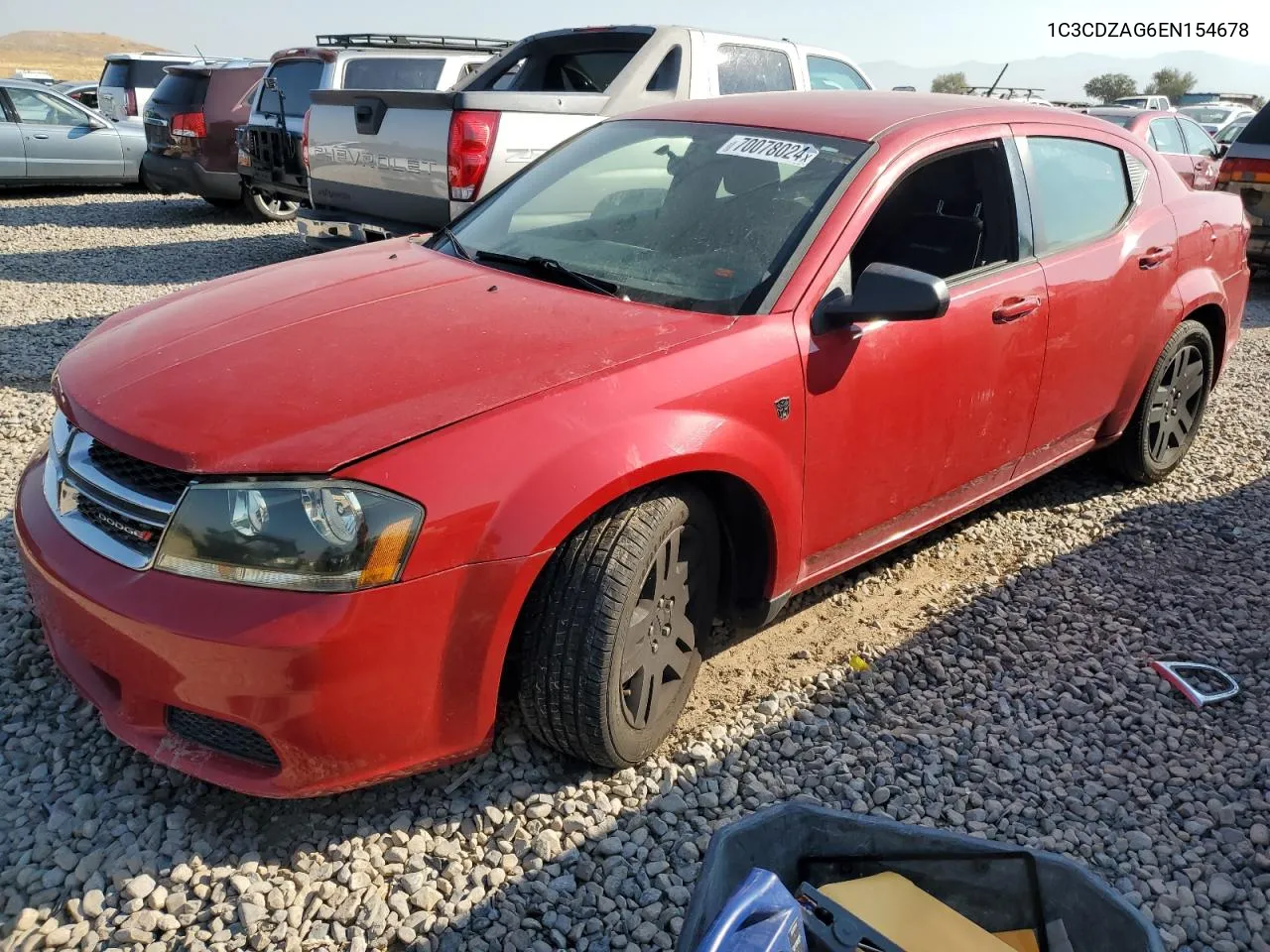 2014 Dodge Avenger Se VIN: 1C3CDZAG6EN154678 Lot: 70078024