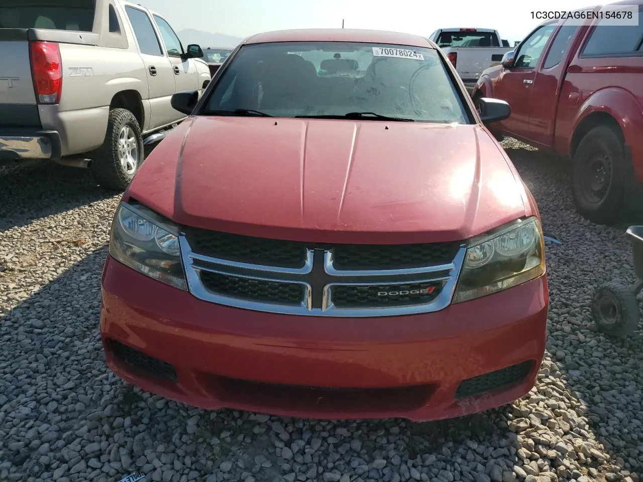 2014 Dodge Avenger Se VIN: 1C3CDZAG6EN154678 Lot: 70078024