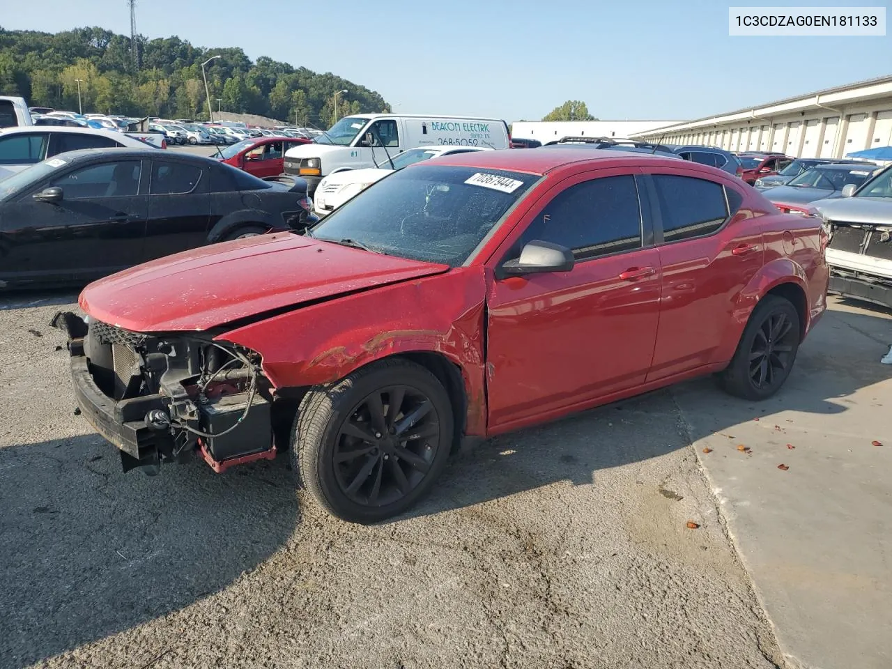 2014 Dodge Avenger Se VIN: 1C3CDZAG0EN181133 Lot: 70367944