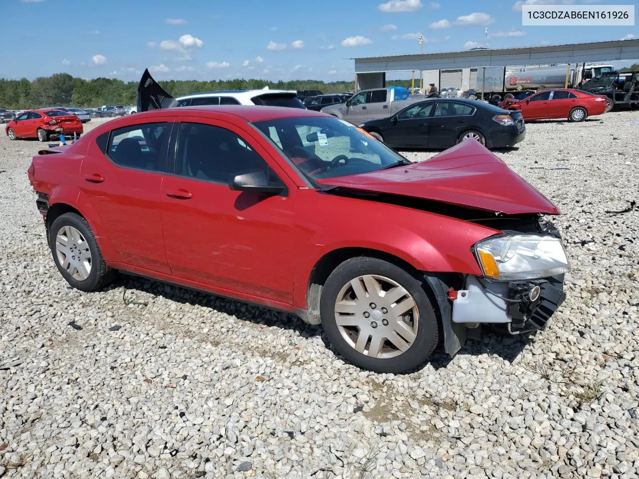 2014 Dodge Avenger Se VIN: 1C3CDZAB6EN161926 Lot: 72331114