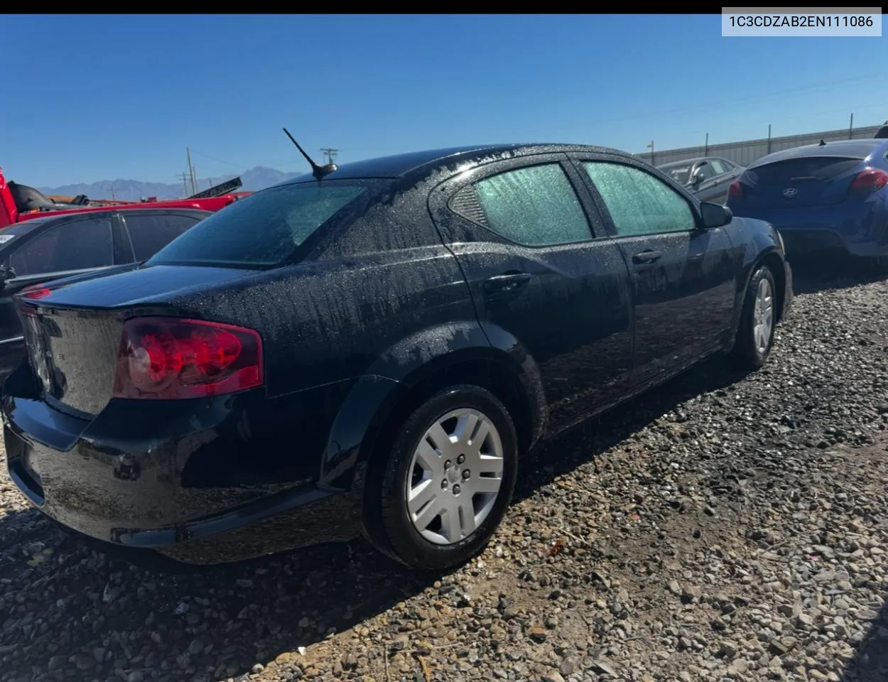 2014 Dodge Avenger Se VIN: 1C3CDZAB2EN111086 Lot: 72475854