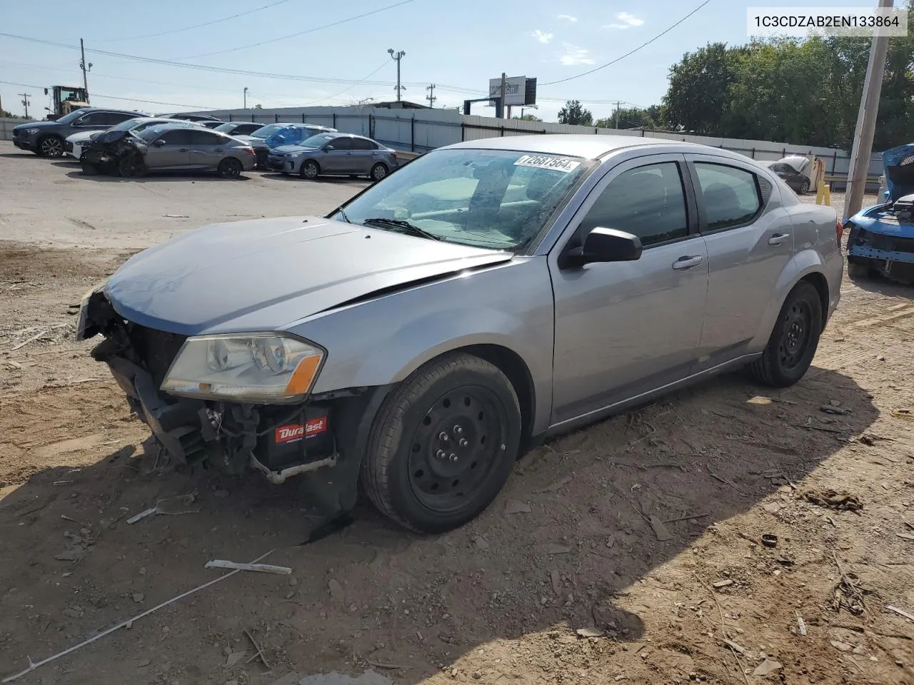 2014 Dodge Avenger Se VIN: 1C3CDZAB2EN133864 Lot: 72687564