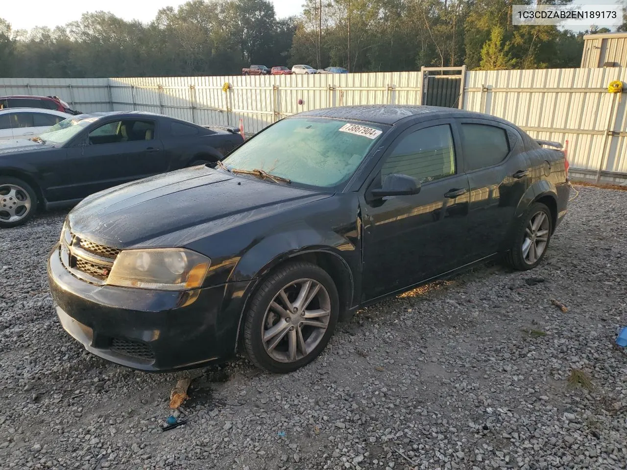 2014 Dodge Avenger Se VIN: 1C3CDZAB2EN189173 Lot: 73867904