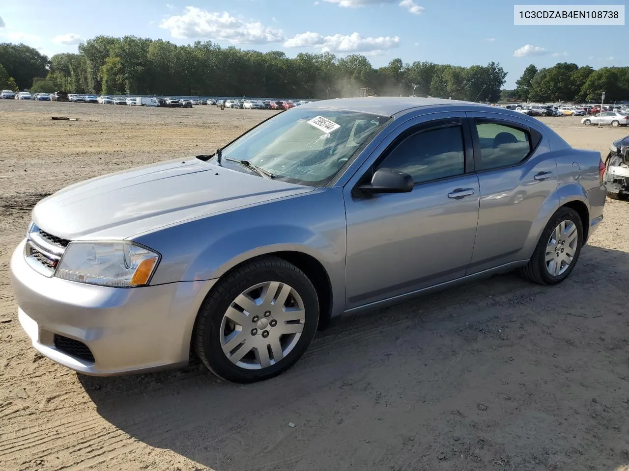 2014 Dodge Avenger Se VIN: 1C3CDZAB4EN108738 Lot: 73995744