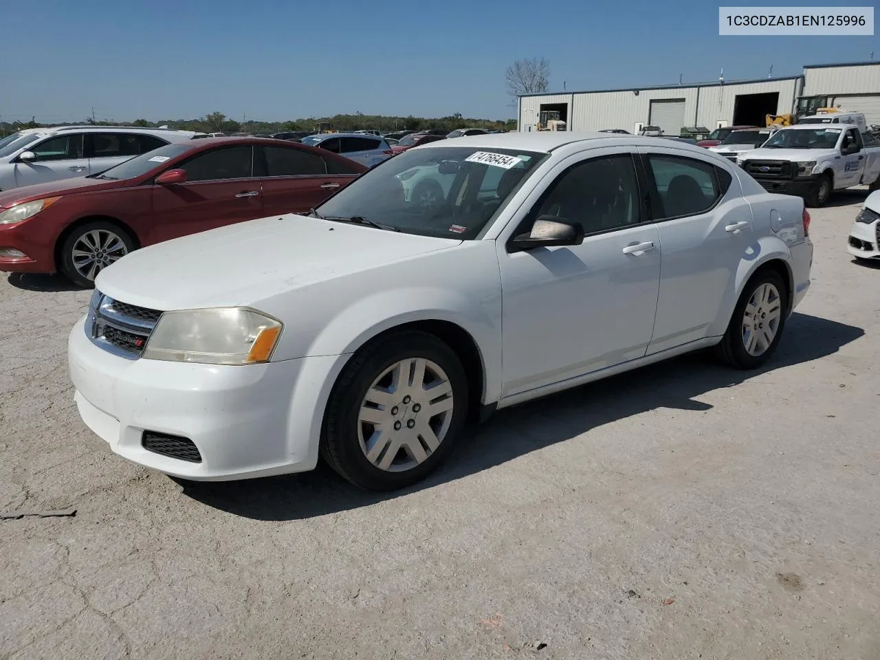 2014 Dodge Avenger Se VIN: 1C3CDZAB1EN125996 Lot: 74766454