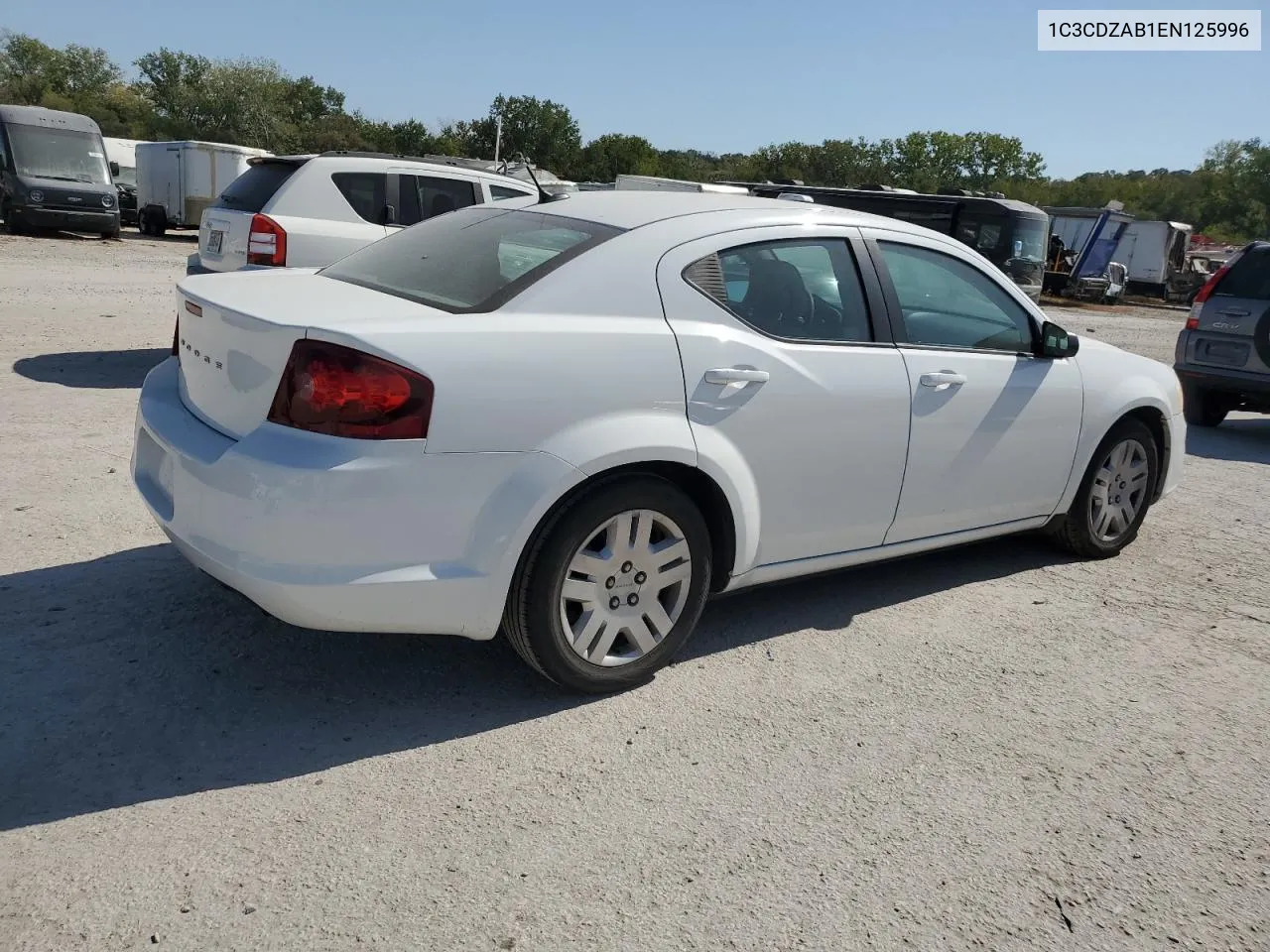 2014 Dodge Avenger Se VIN: 1C3CDZAB1EN125996 Lot: 74766454