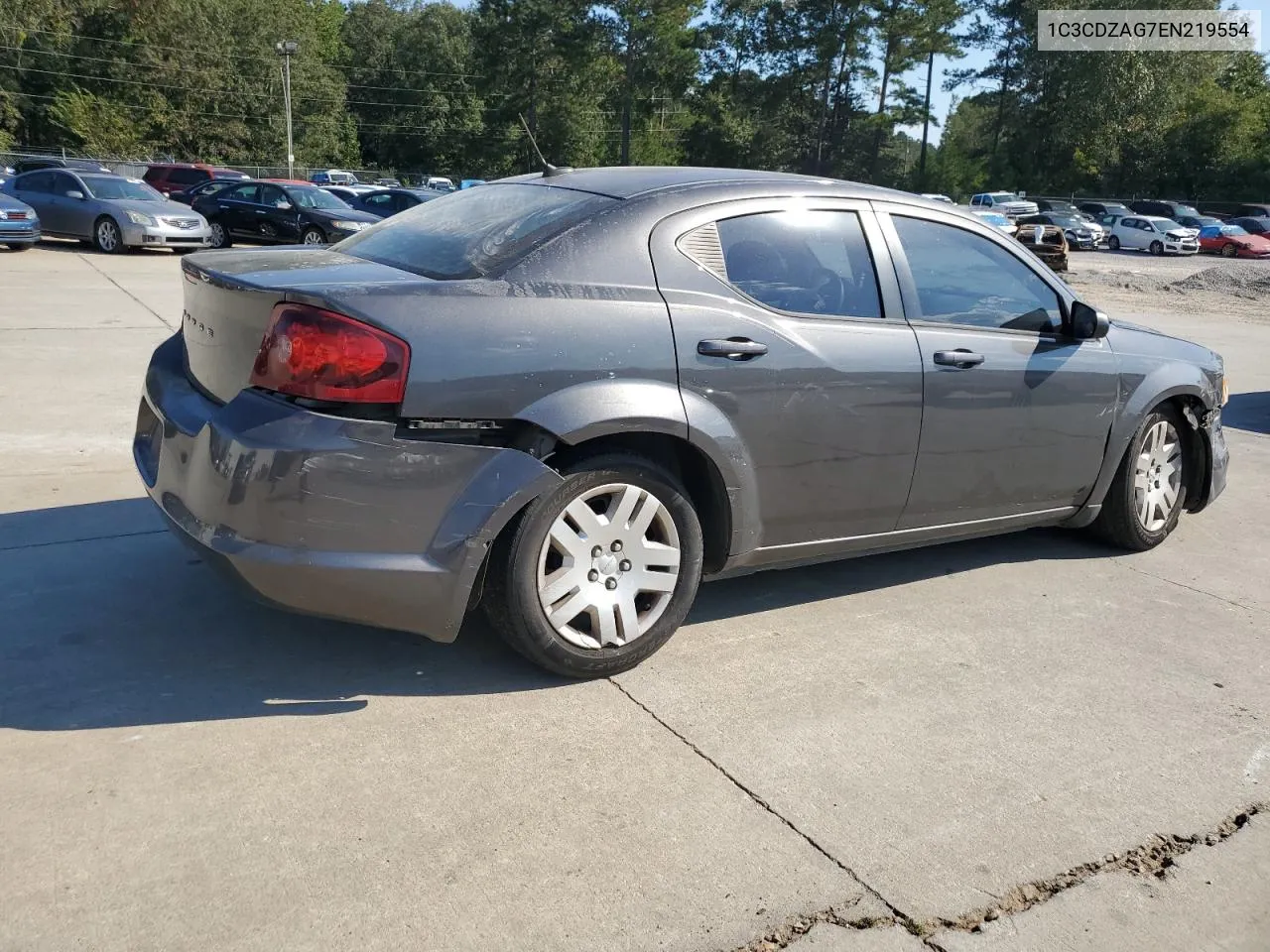 2014 Dodge Avenger Se VIN: 1C3CDZAG7EN219554 Lot: 74776294