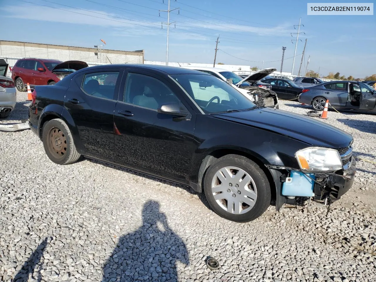 2014 Dodge Avenger Se VIN: 1C3CDZAB2EN119074 Lot: 77362144