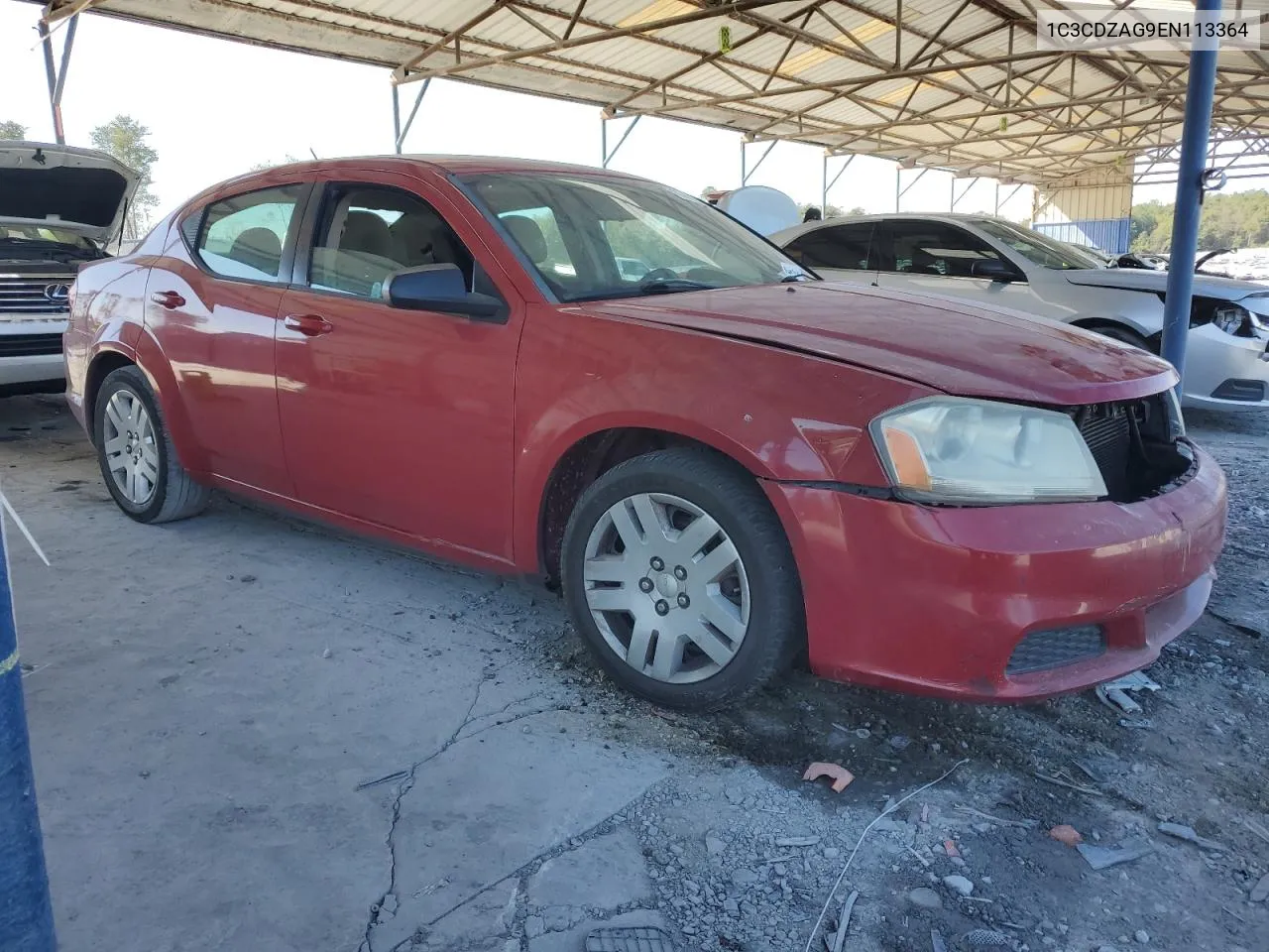 2014 Dodge Avenger Se VIN: 1C3CDZAG9EN113364 Lot: 77461204