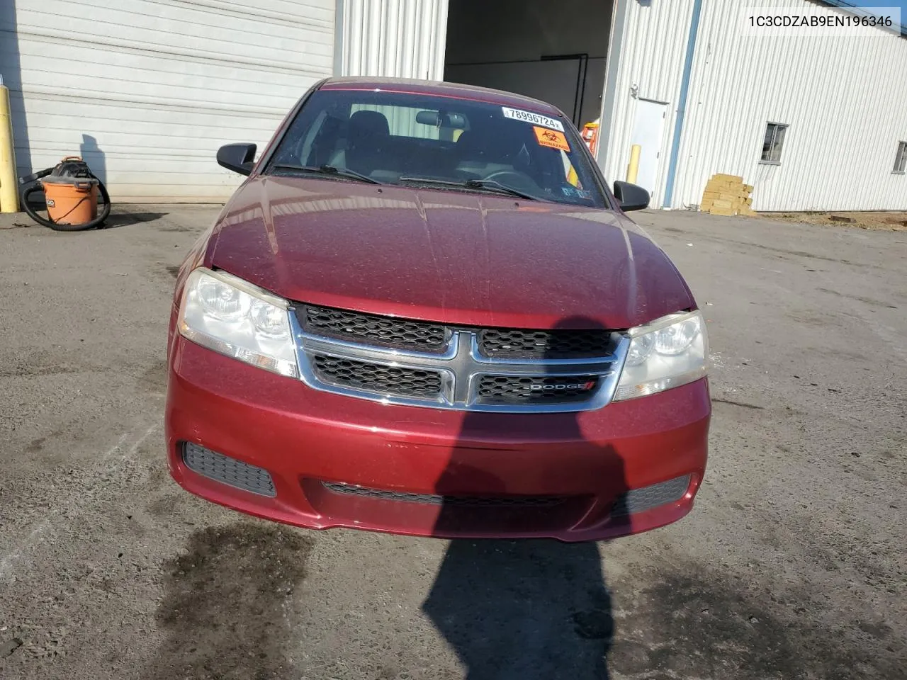 2014 Dodge Avenger Se VIN: 1C3CDZAB9EN196346 Lot: 78996724